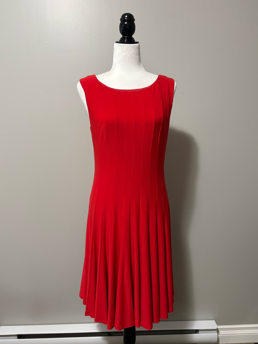 Frank Lyman Design A-Line Pleated Red Ponte Dress